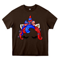 Chocolate Brown 4th of july unicorn Heavy Core Tee - Zillion Design Studio