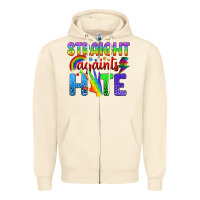 Sandshell Straight Againts Hate Zipper Hoodie - BundleAndBundleShop