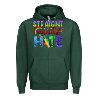 Sports Green Straight Againts Hate Zipper Hoodie - BundleAndBundleShop