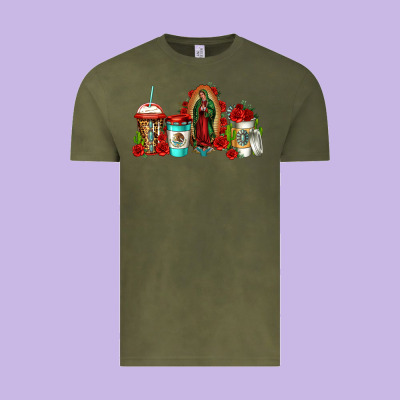 Lady Of Guadalupe Coffee Vintage Tee Designed By Jasminsmagicworld