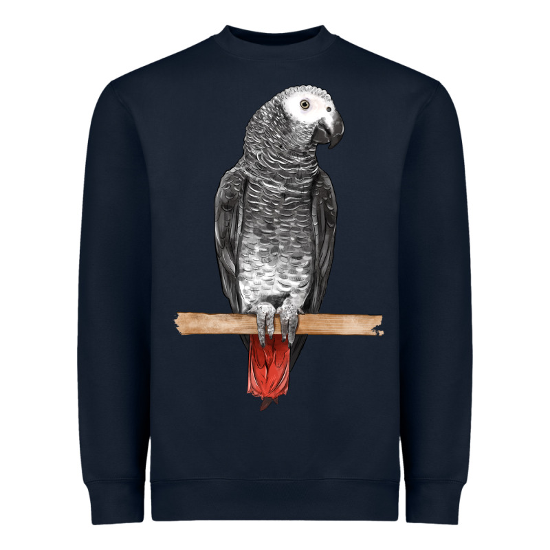 African Gray Parrot Bird Heavyweight Sweatshirt by LillyAllenDesigns | Teevron