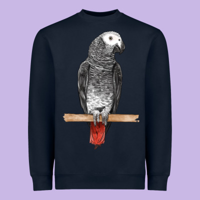 African Gray Parrot Bird Heavyweight Sweatshirt Designed By Lillyallendesigns