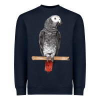 Navy African Gray Parrot Bird Heavyweight Sweatshirt - LillyAllenDesigns