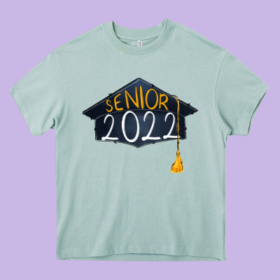 Senior 2022 Graduation Cap Heavy Core Tee Designed By Ranaportraitstore