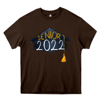 Chocolate Brown senior 2022 graduation cap Heavy Core Tee - RanaPortraitStore