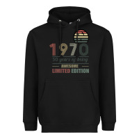 Black Vintage 1970 Limited Edition 50 Years Of Being Awe Heavyweight Hoodie - Bettercallsaul