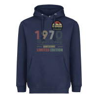 Navy Vintage 1970 Limited Edition 50 Years Of Being Awe Heavyweight Hoodie - Bettercallsaul