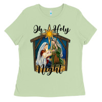 Oh Holy Night Holy Family Ladies Tee | Teevron