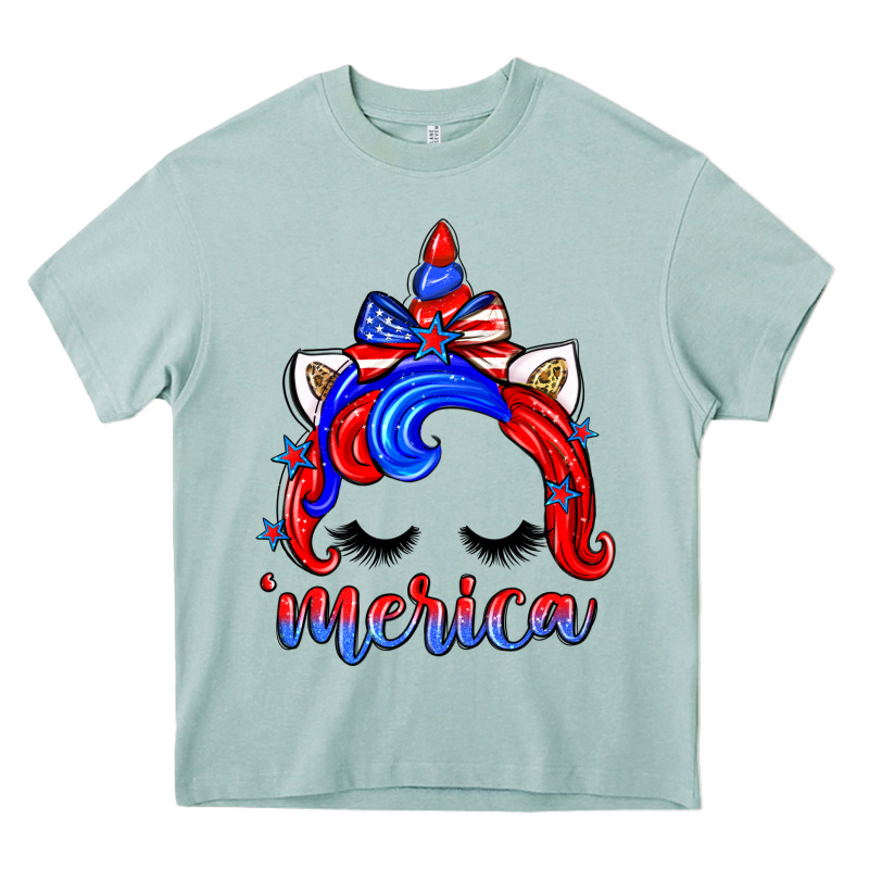 4th Of July 'merica Unicorn Heavy Core Tee by Zillion Design Studio | Teevron