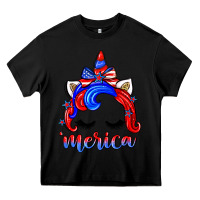 Black 4th of july 'merica unicorn Heavy Core Tee - Zillion Design Studio
