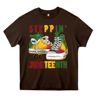 Chocolate Brown steppin' into juneteenth Heavy Core Tee - BarkalooDesign