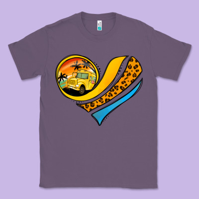 School Bus Heart Classic Tee Designed By Jasminsmagicworld