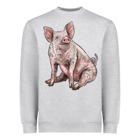 Heather Grey american yorkshire pig Heavyweight Sweatshirt - LillyAllenDesigns