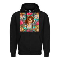 Black Hairdresser Western Girl And Hair Curler Seamless Pattern Bbs Zipper Hoodie - BundleAndBundleShop