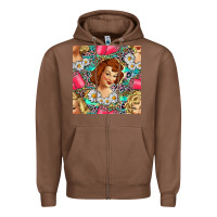 Chestnut Hairdresser Western Girl And Hair Curler Seamless Pattern Bbs Zipper Hoodie - BundleAndBundleShop