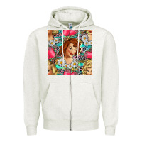 Oatmeal Heather Hairdresser Western Girl And Hair Curler Seamless Pattern Bbs Zipper Hoodie - BundleAndBundleShop