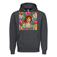 Smoke Hairdresser Western Girl And Hair Curler Seamless Pattern Bbs Zipper Hoodie - BundleAndBundleShop
