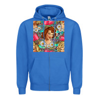 Hairdresser Western Girl And Hair Curler Seamless Pattern Bbs Zipper Hoodie | Teevron