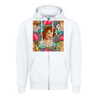 White Hairdresser Western Girl And Hair Curler Seamless Pattern Bbs Zipper Hoodie - BundleAndBundleShop