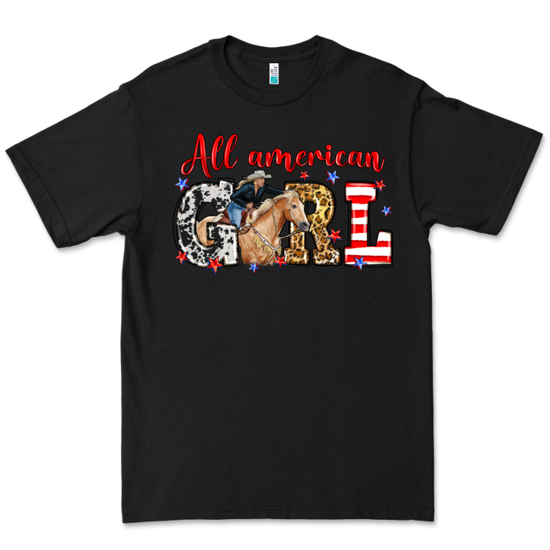 All American Girl With Cowgirl Premium Tee by Neo Western | Teevron