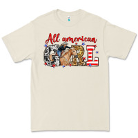 Bone All American girl with cowgirl Premium Tee - Neo Western