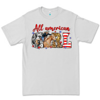 Dove Grey All American girl with cowgirl Premium Tee - Neo Western
