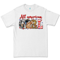 White All American girl with cowgirl Premium Tee - Neo Western