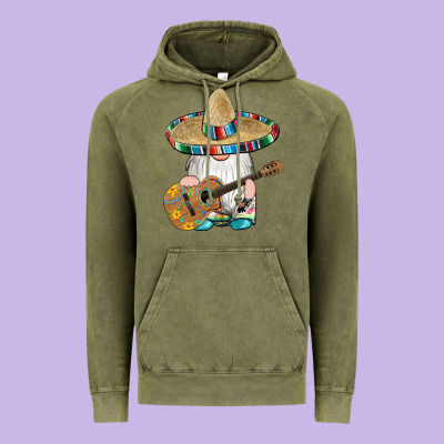 Mexican Gnomes Guitar Sombrero Serape Vintage Hoodie Designed By Artiststas