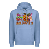 Colony Blue Just a girl who loves Halloween Premium Hoodie - NancyCooperArtShop