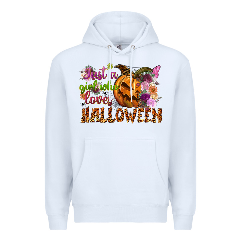 Just A Girl Who Loves Halloween Premium Hoodie by NancyCooperArtShop | Teevron