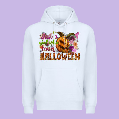 Just A Girl Who Loves Halloween Premium Hoodie Designed By Nancycooperartshop