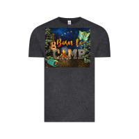 Vintage Black born to camp Vintage Tee - NancyCooperArtShop