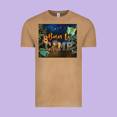 Born To Camp Vintage Tee Designed By Nancycooperartshop