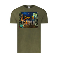 Vintage Olive born to camp Vintage Tee - NancyCooperArtShop