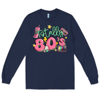 Navy totally 80s retro vintage Long Sleeve Tee - MaliasSmallBusiness