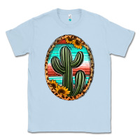 Dusty Blue serape and sunflower cactus Classic Tee - Jasminsmagicworld