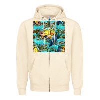 Sandshell Lake Fish And Reeds With Leopard Seamless Pattern Bbs Zipper Hoodie - BundleAndBundleShop