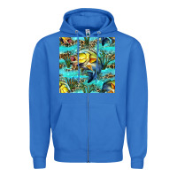True Royal Lake Fish And Reeds With Leopard Seamless Pattern Bbs Zipper Hoodie - BundleAndBundleShop