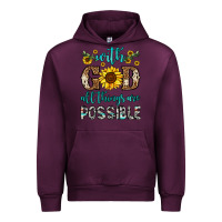 Mauve Wine with god all things are possible Urban Hoodie - OliviaCreatesArt