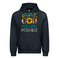 Navy with god all things are possible Urban Hoodie - OliviaCreatesArt