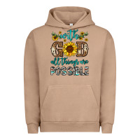 Pigment Burro with god all things are possible Urban Hoodie - OliviaCreatesArt