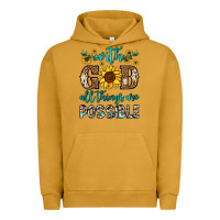 Pigment Peanut Butter with god all things are possible Urban Hoodie - OliviaCreatesArt