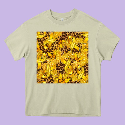 Childhood Cancer Butterfly Heavy Core Tee Designed By Texasbilliewilder