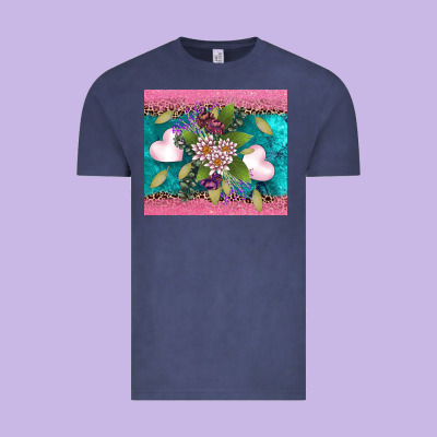 V.d Flowers And Hearts Vintage Tee Designed By Adodesignshop