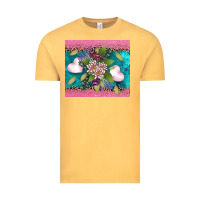 Vintage Mustard v.d flowers and hearts Vintage Tee - AdoDesignShop