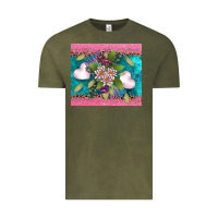 Vintage Olive v.d flowers and hearts Vintage Tee - AdoDesignShop