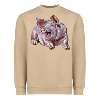 Mushroom Landrace Pig Heavyweight Sweatshirt - LillyAllenDesigns