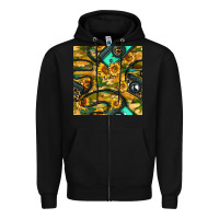 Black Leopard Digital Camera And Sunflowers With Camouflage Seamless Pattern Zipper Hoodie - BundleAndBundleShop