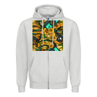 Dove Grey Leopard Digital Camera And Sunflowers With Camouflage Seamless Pattern Zipper Hoodie - BundleAndBundleShop