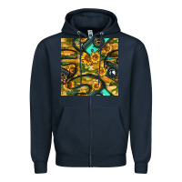 Navy Leopard Digital Camera And Sunflowers With Camouflage Seamless Pattern Zipper Hoodie - BundleAndBundleShop